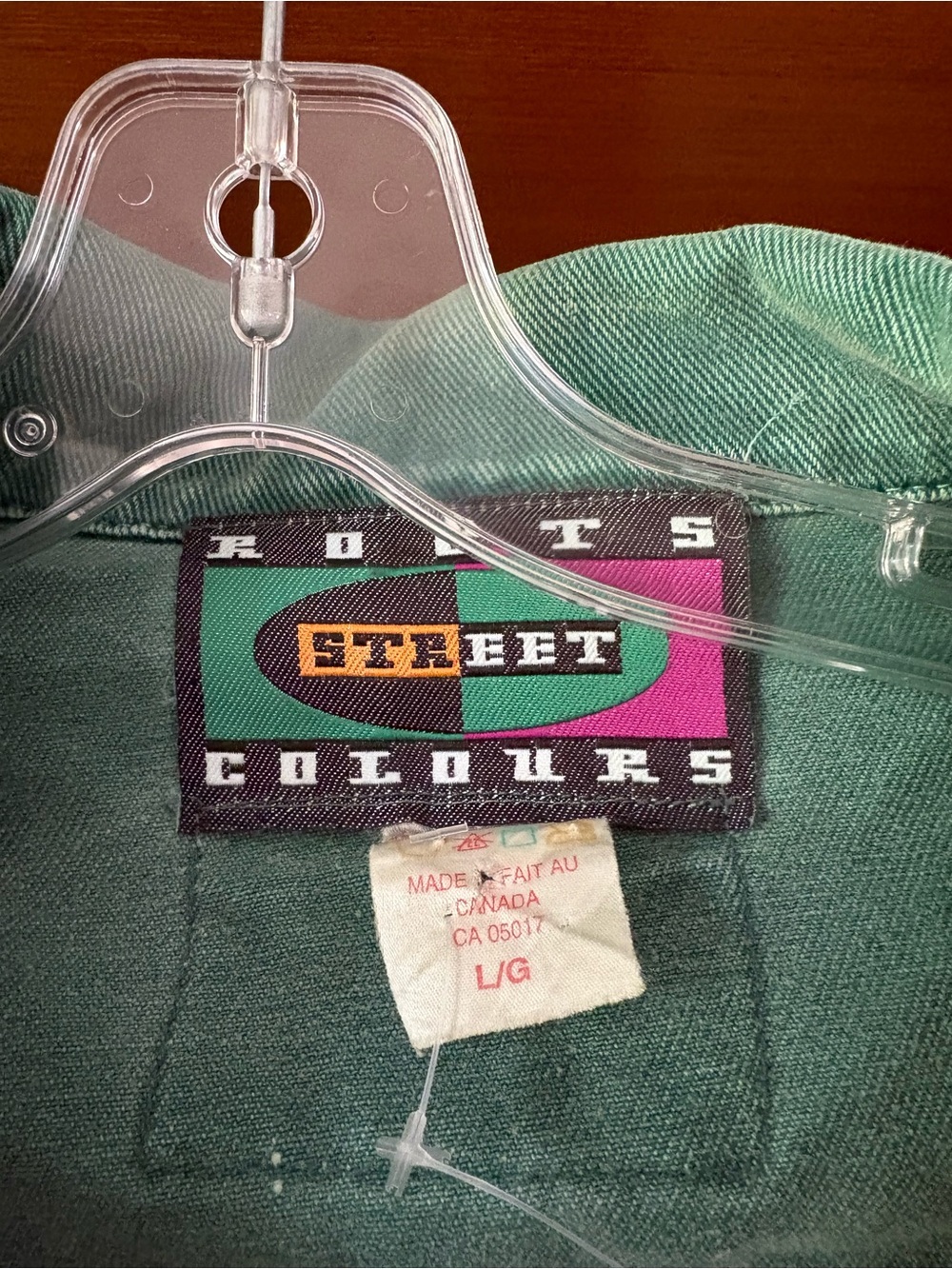 90s Roots Street Colours Capsule Collection Oversized Deep Teal Jean Jacket L - Picture 2 of 5